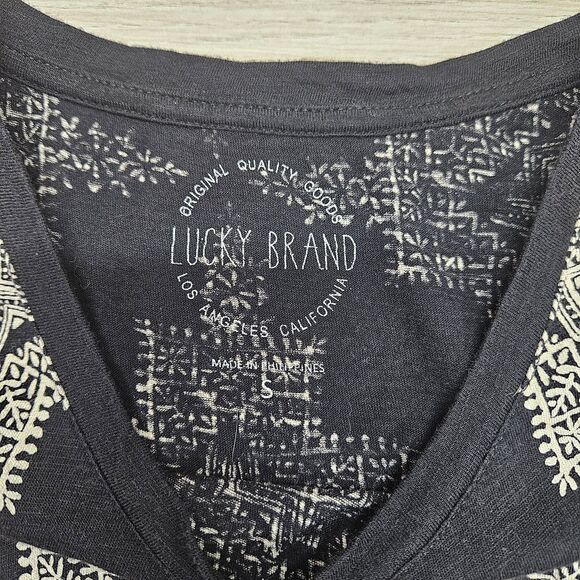 Lucky Brand Womens Black Western Print T-shirt Small - Picture 5 of 6